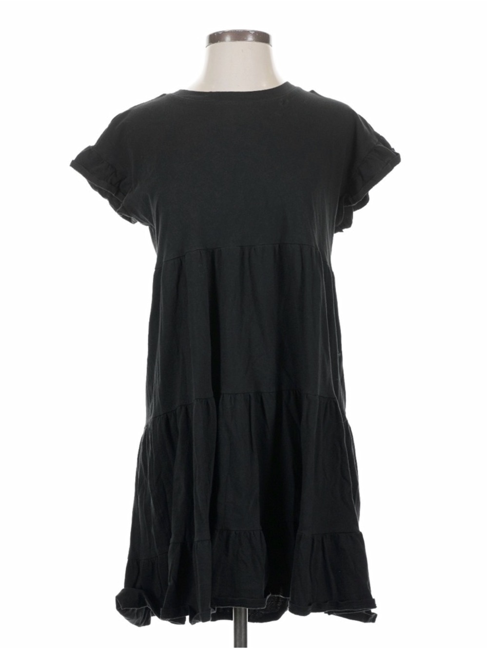 Short Sleeve Ruffle Tiered Tunic T-Shirt Mini Dress